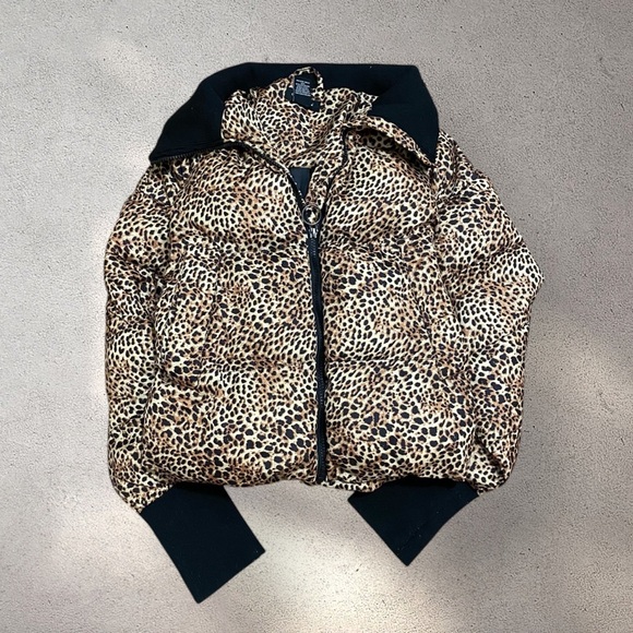 !! SOLD DO NOT BUY !! Ana Cai Leopard Print Zip Up Puffer Jacket - Picture 1 of 3